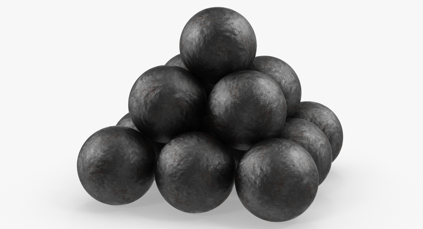 3D model Old Cannonballs