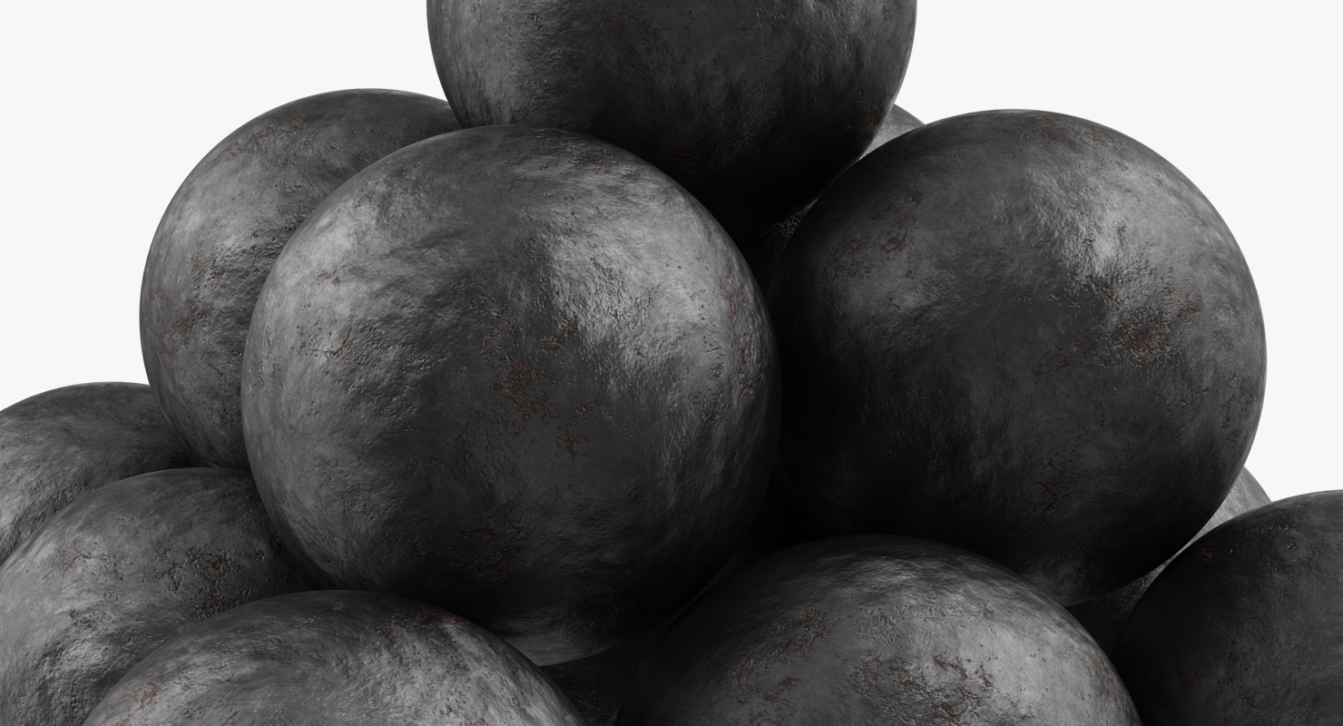 3D model Old Cannonballs