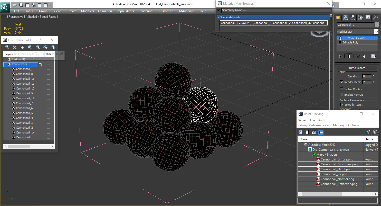 3D model Old Cannonballs