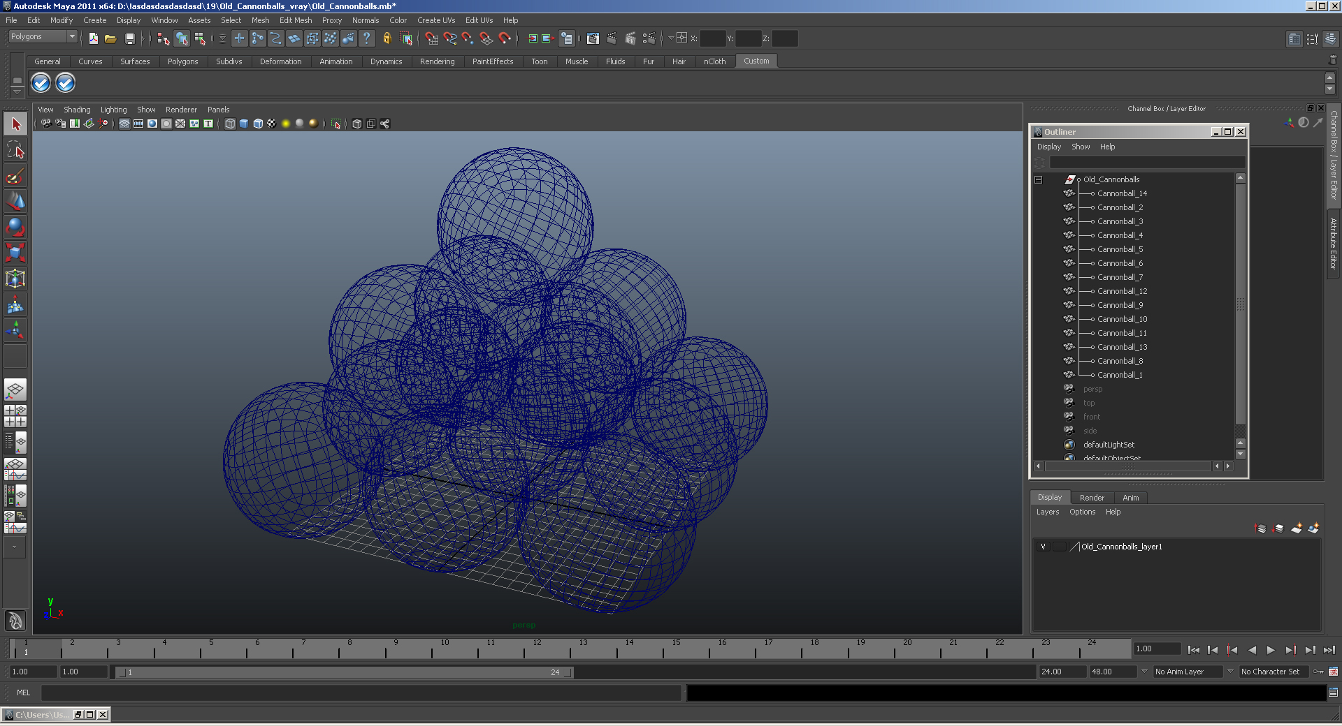 3D model Old Cannonballs