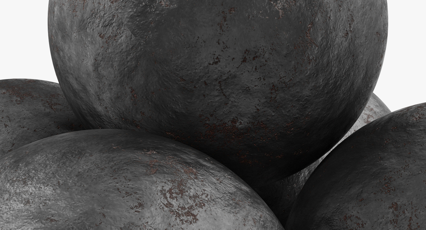 3D model Old Cannonballs