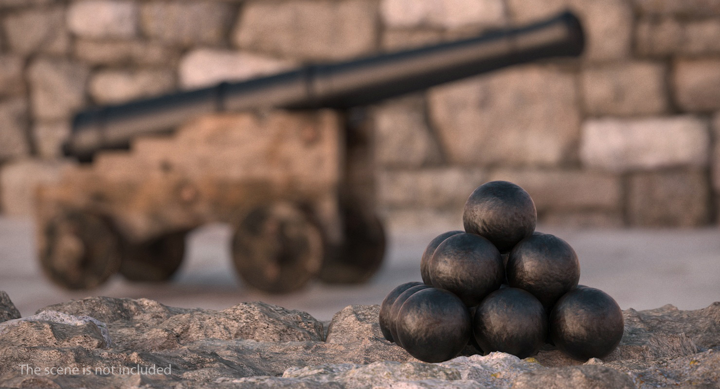 3D model Old Cannonballs