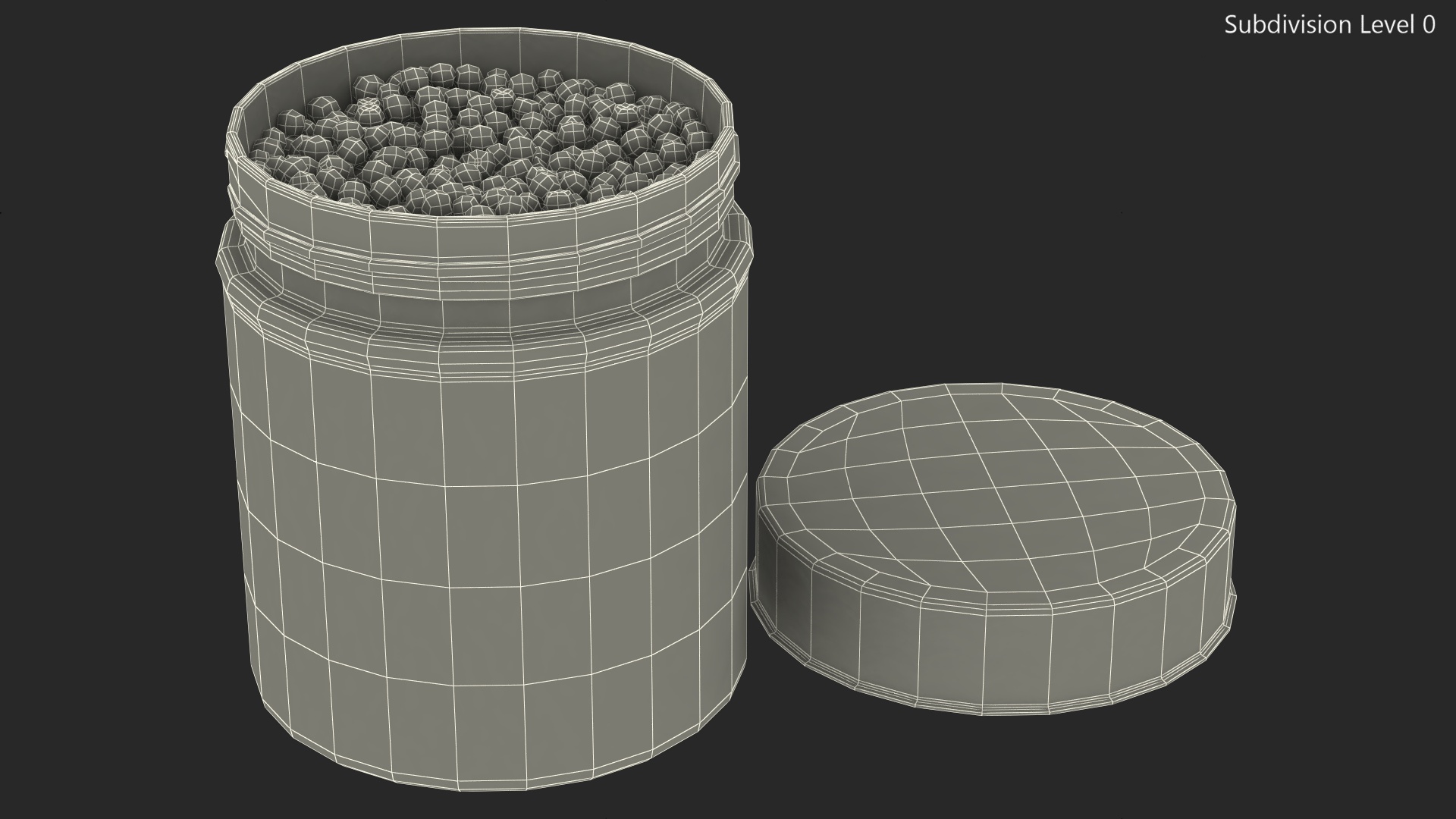 3D Jar with Black Caviar