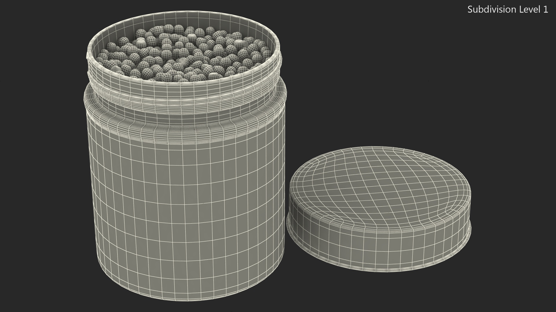 3D Jar with Black Caviar