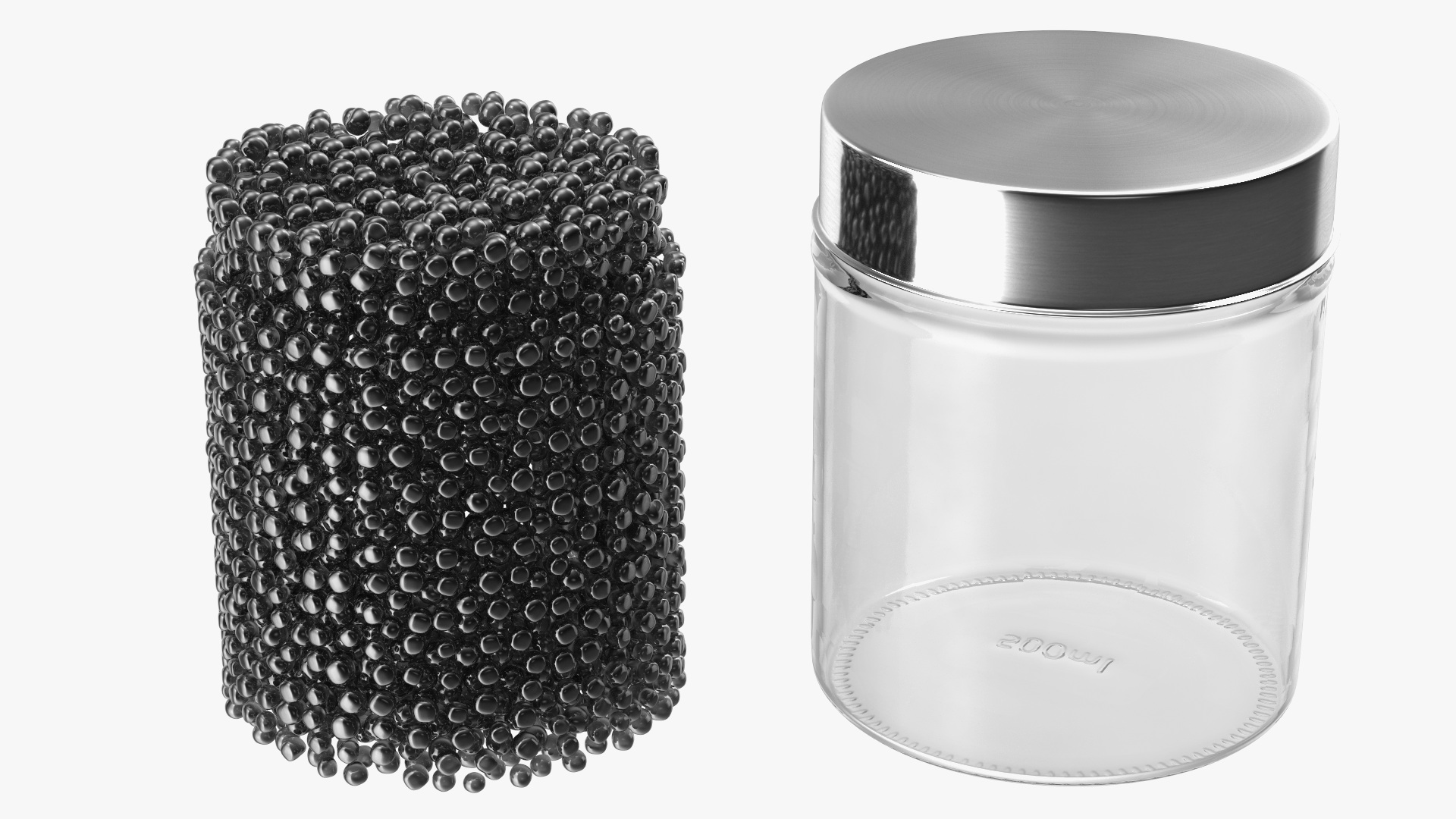 3D Jar with Black Caviar