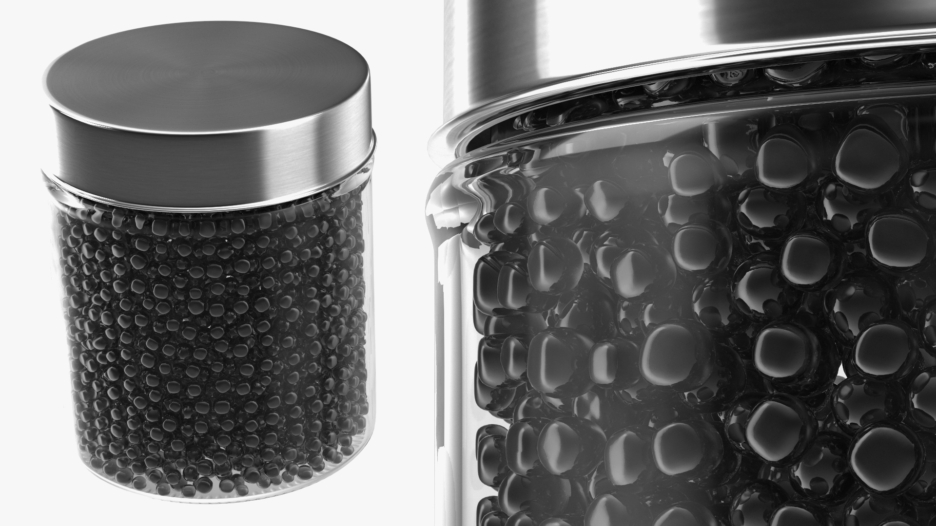 3D Jar with Black Caviar