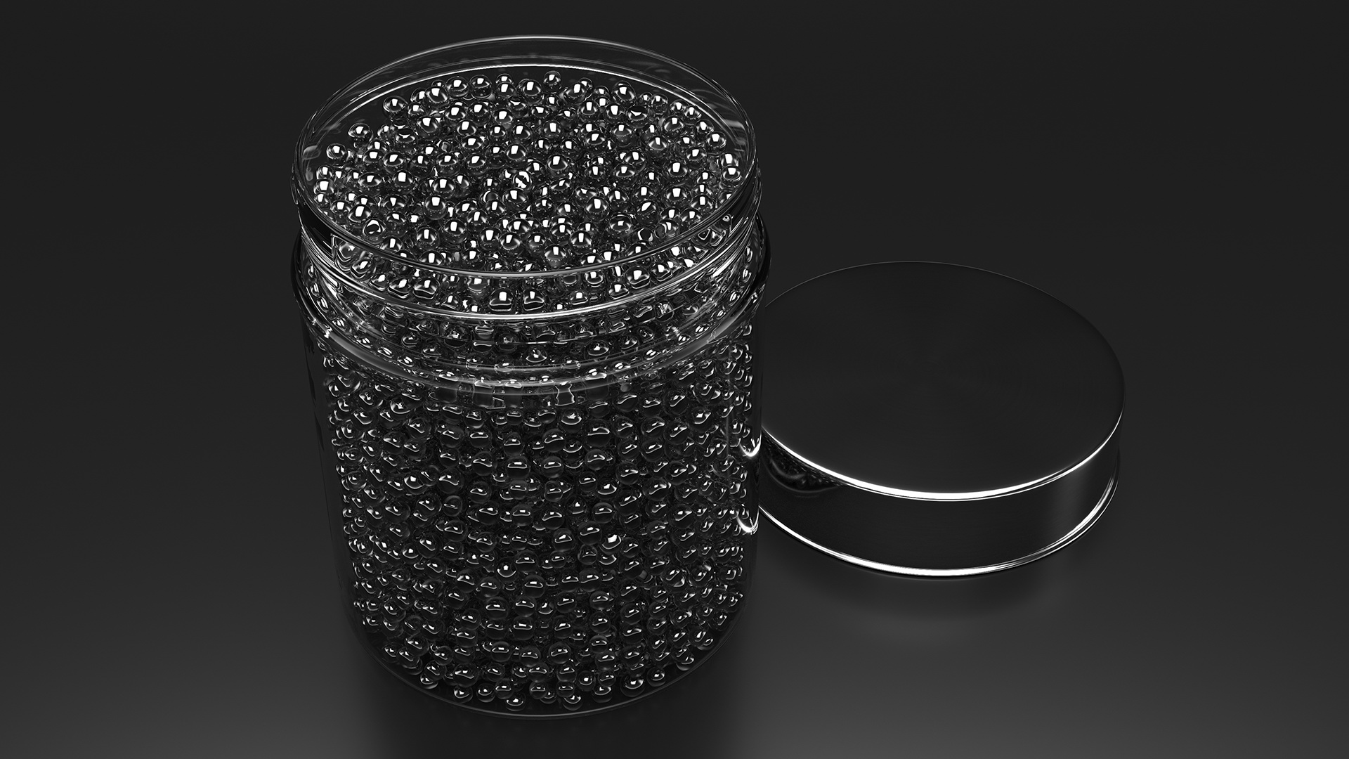 3D Jar with Black Caviar