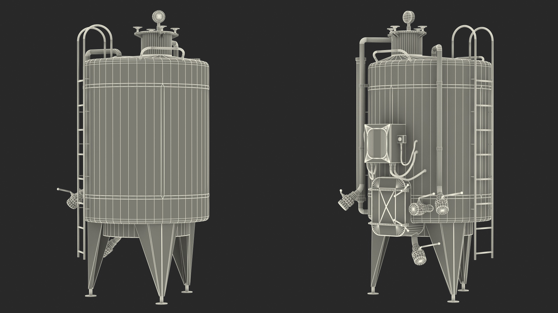 3D Stainless Steel Wine Fermentation Tank model