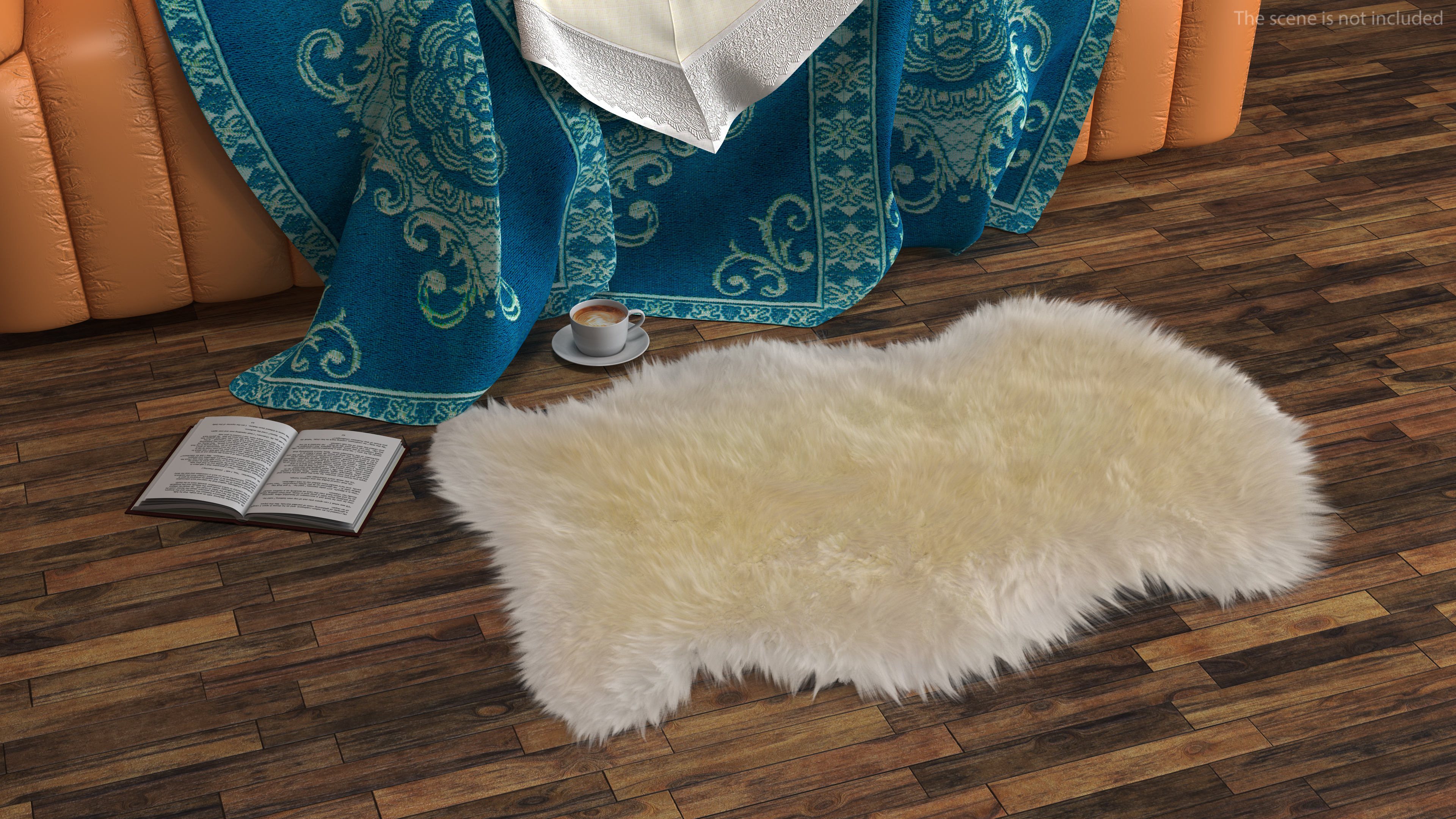 3D Natural Sheepskin Rug Cream Fur