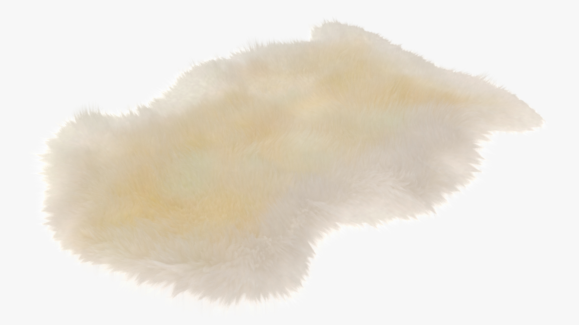 3D Natural Sheepskin Rug Cream Fur