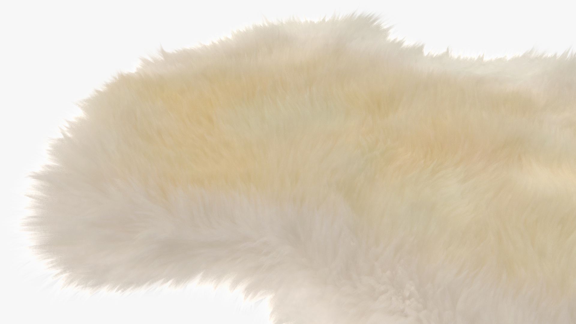 3D Natural Sheepskin Rug Cream Fur