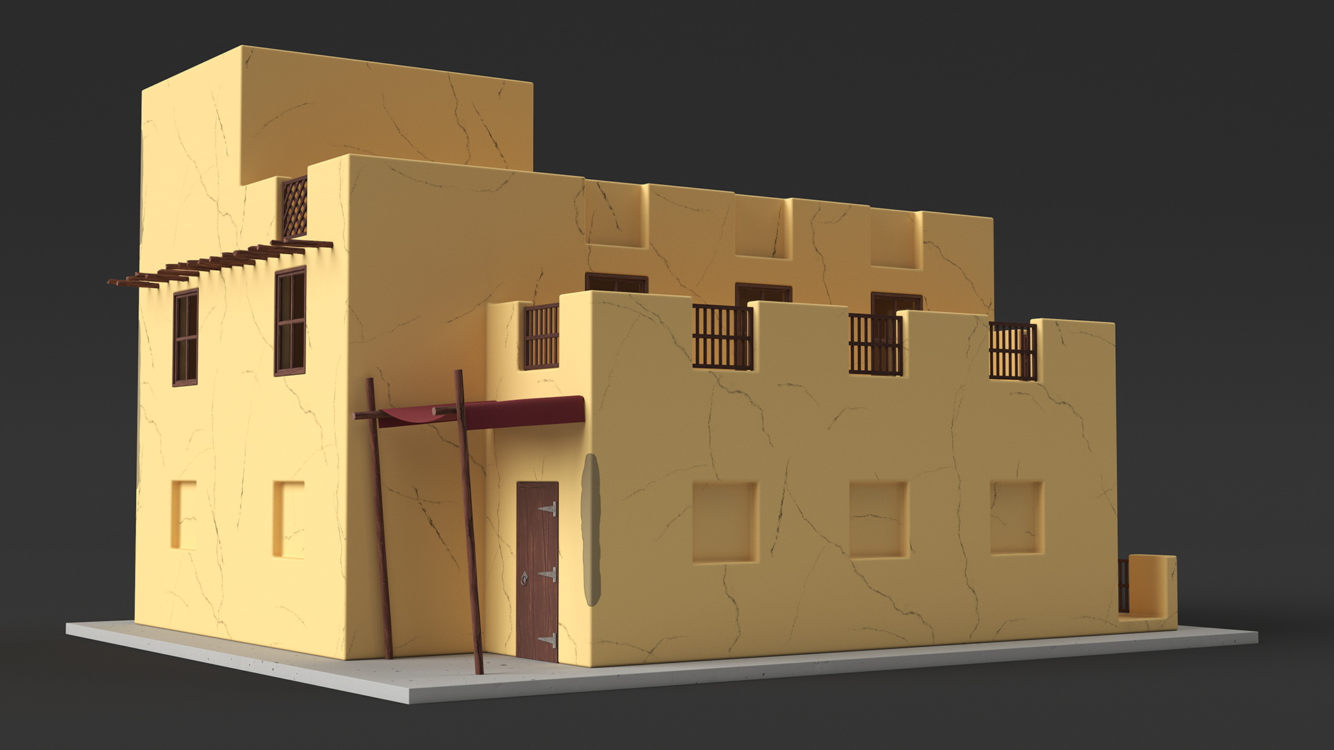 Cartoon Middle Eastern Style Building 3D