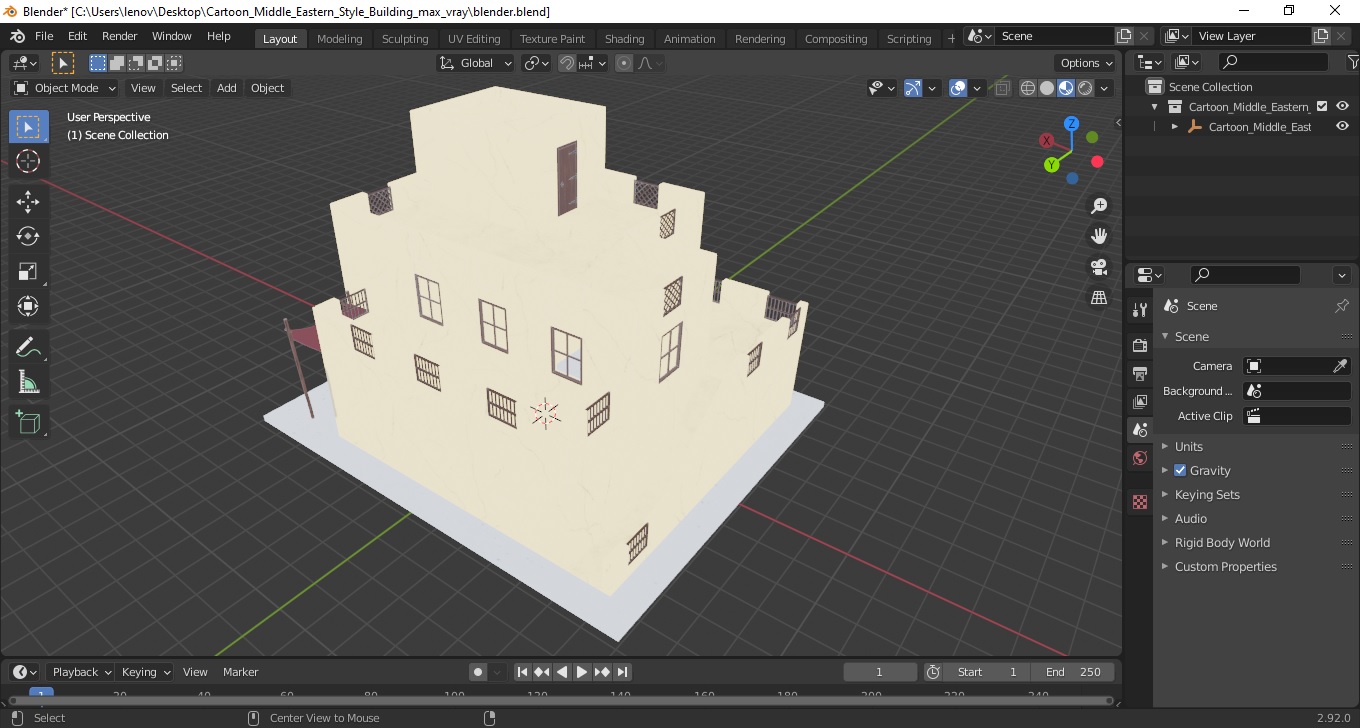 Cartoon Middle Eastern Style Building 3D