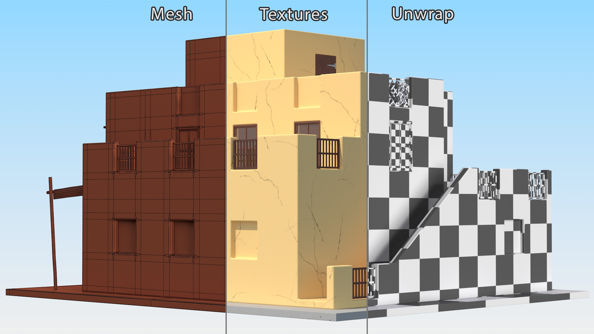 Cartoon Middle Eastern Style Building 3D