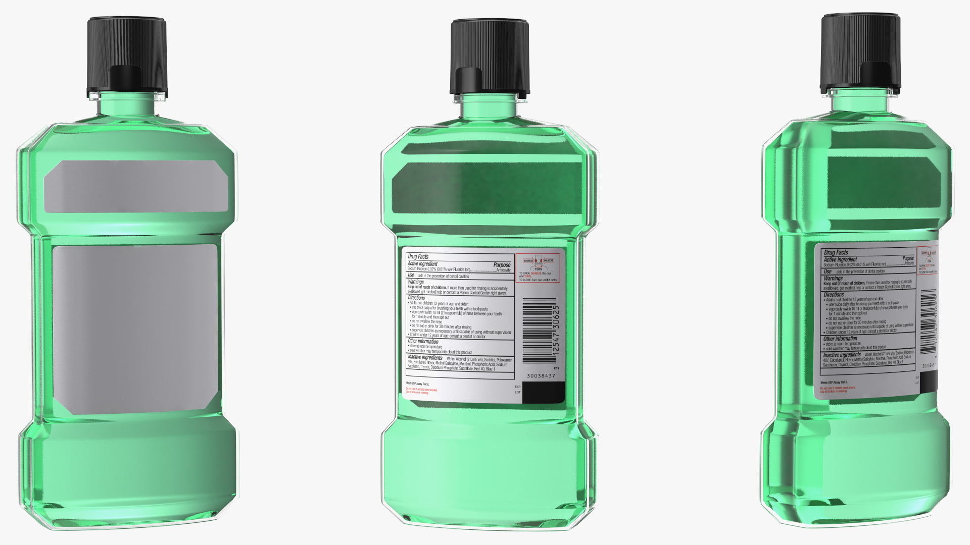 3D Antiseptic Mouthwash 500ml Bottle model