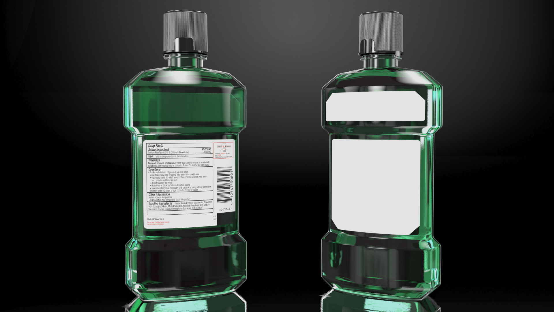 3D Antiseptic Mouthwash 500ml Bottle model