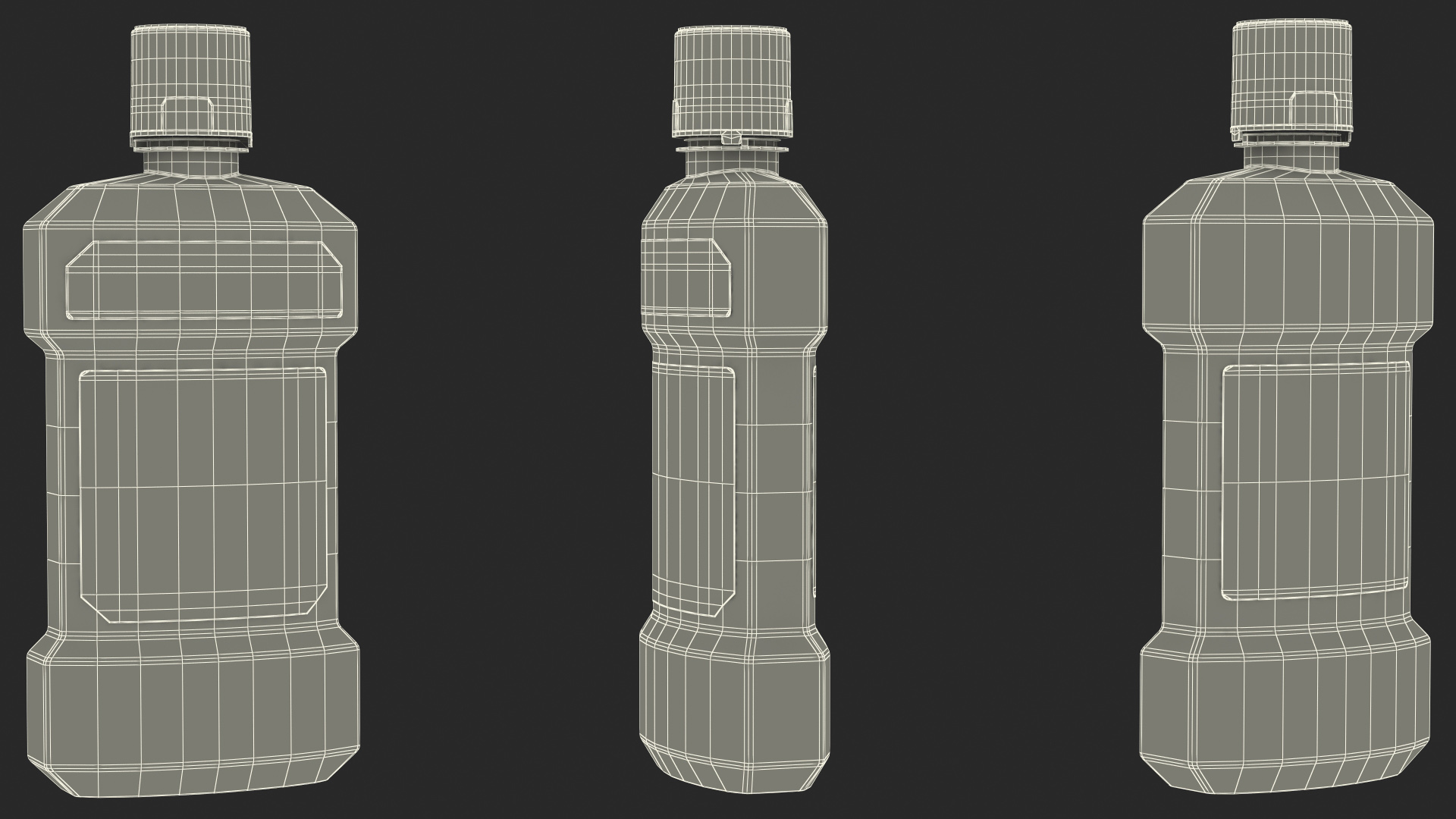 3D Antiseptic Mouthwash 500ml Bottle model
