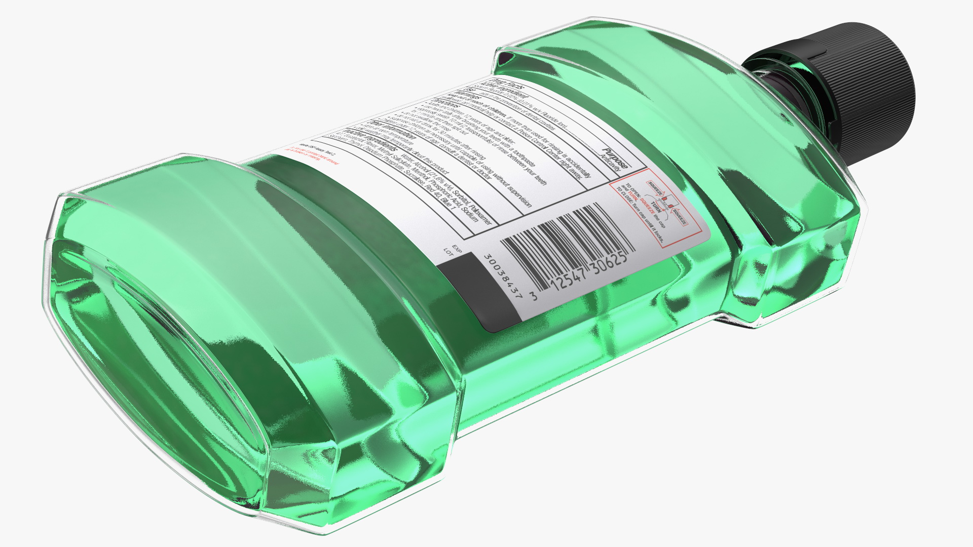 3D Antiseptic Mouthwash 500ml Bottle model