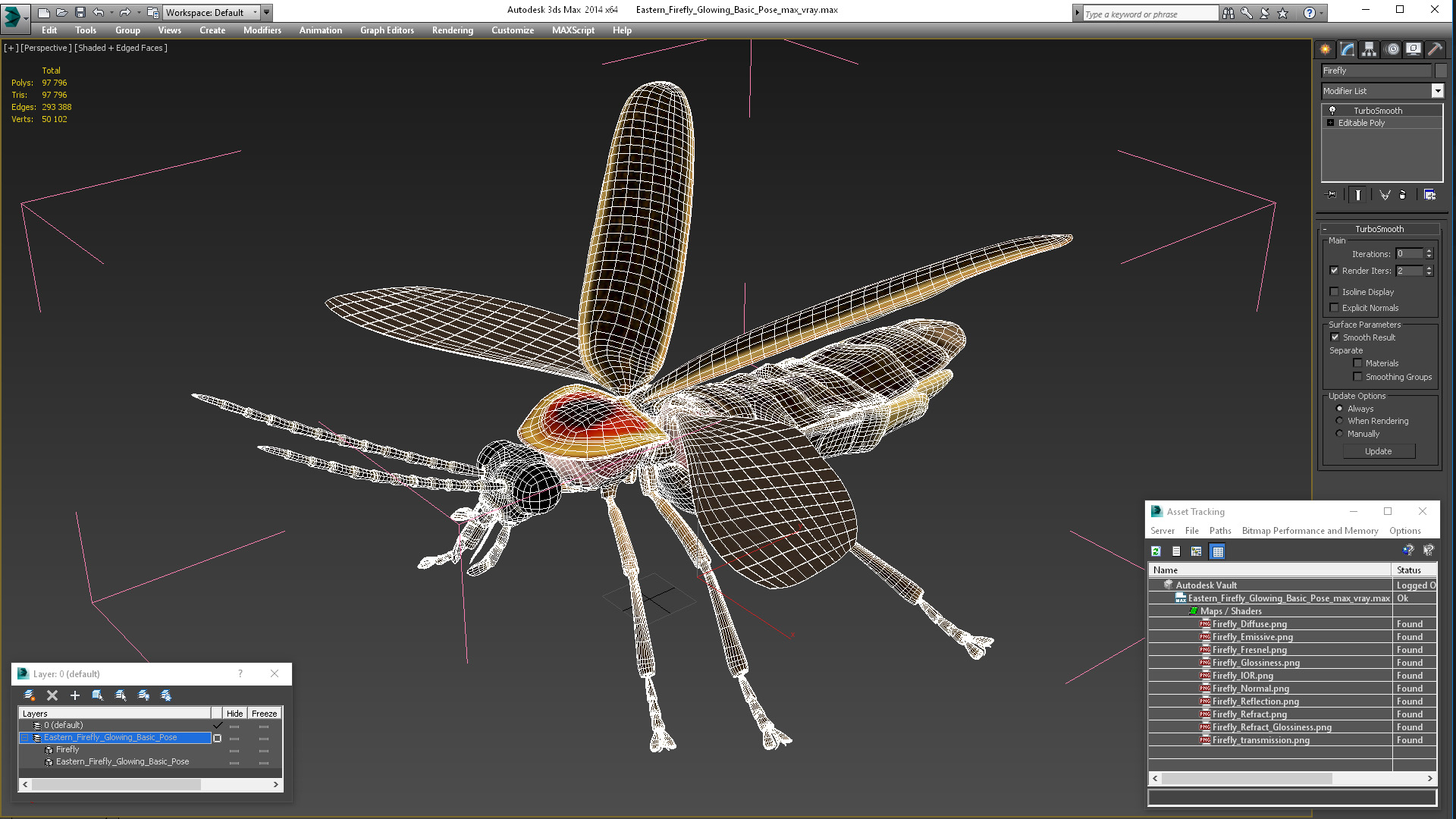 Eastern Firefly Glowing Basic Pose 3D model