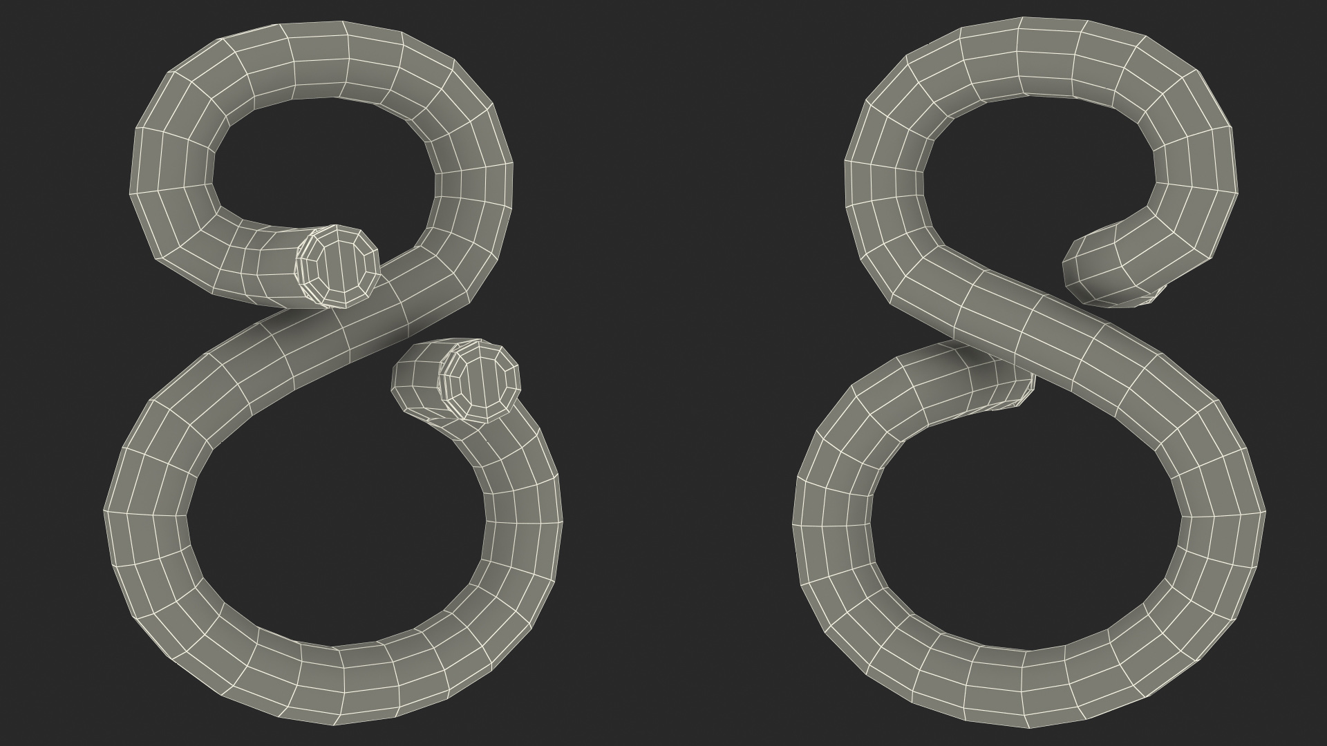 Neon Tube Light Number 8 3D model