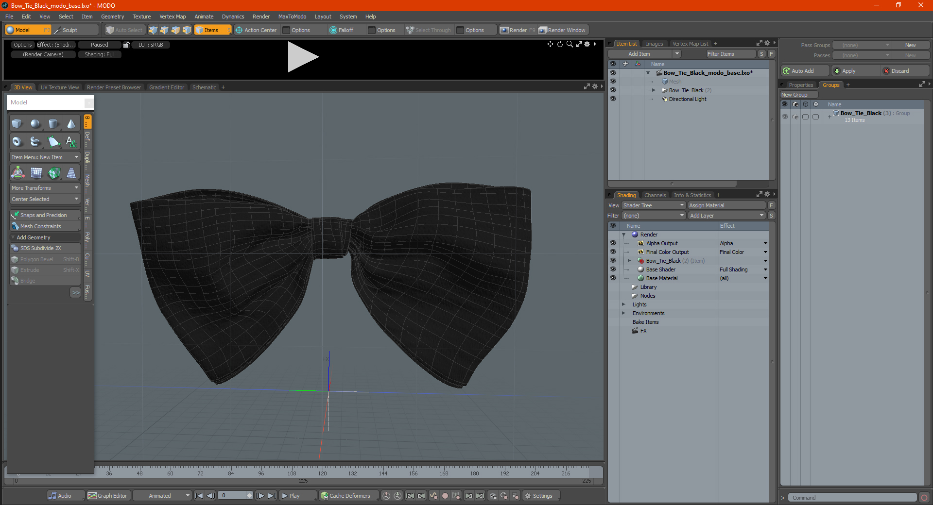 3D Bow Tie Black model