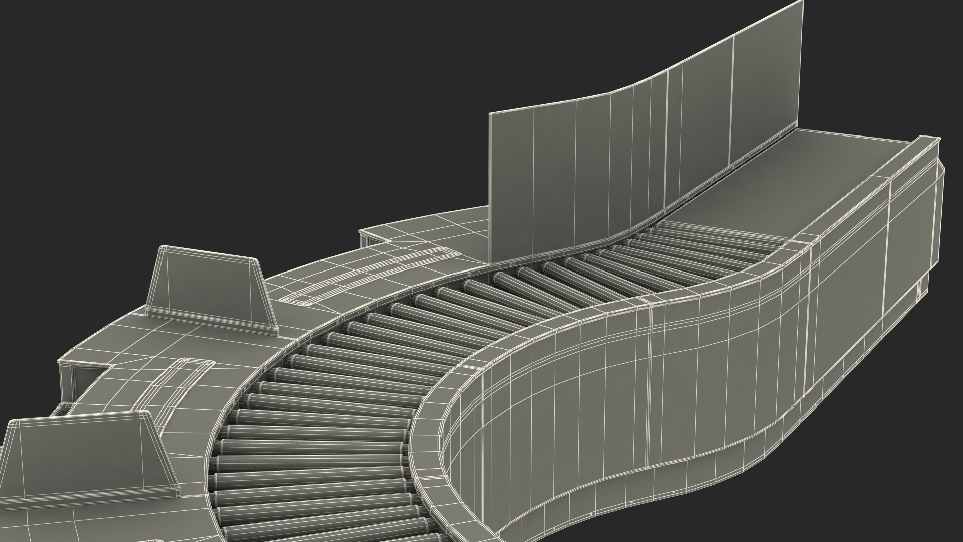 Curved Roller Conveyor 3D