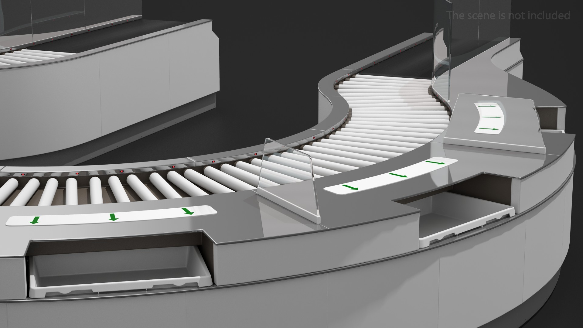 Curved Roller Conveyor 3D