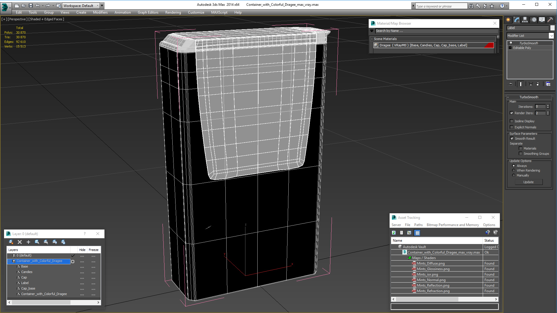 3D model Container with Colorful Dragee