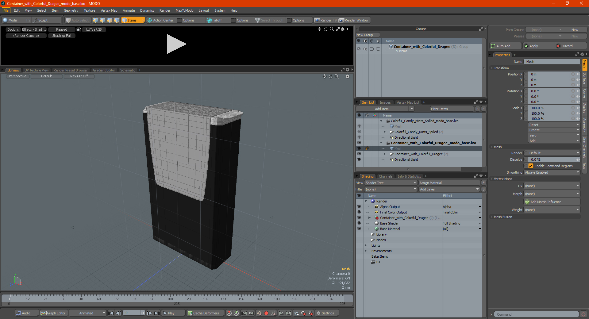 3D model Container with Colorful Dragee