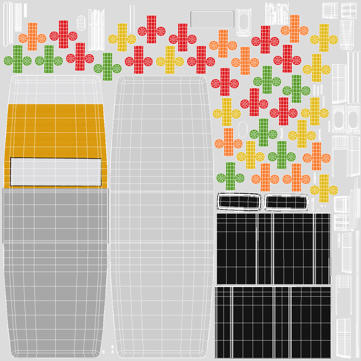 3D model Container with Colorful Dragee