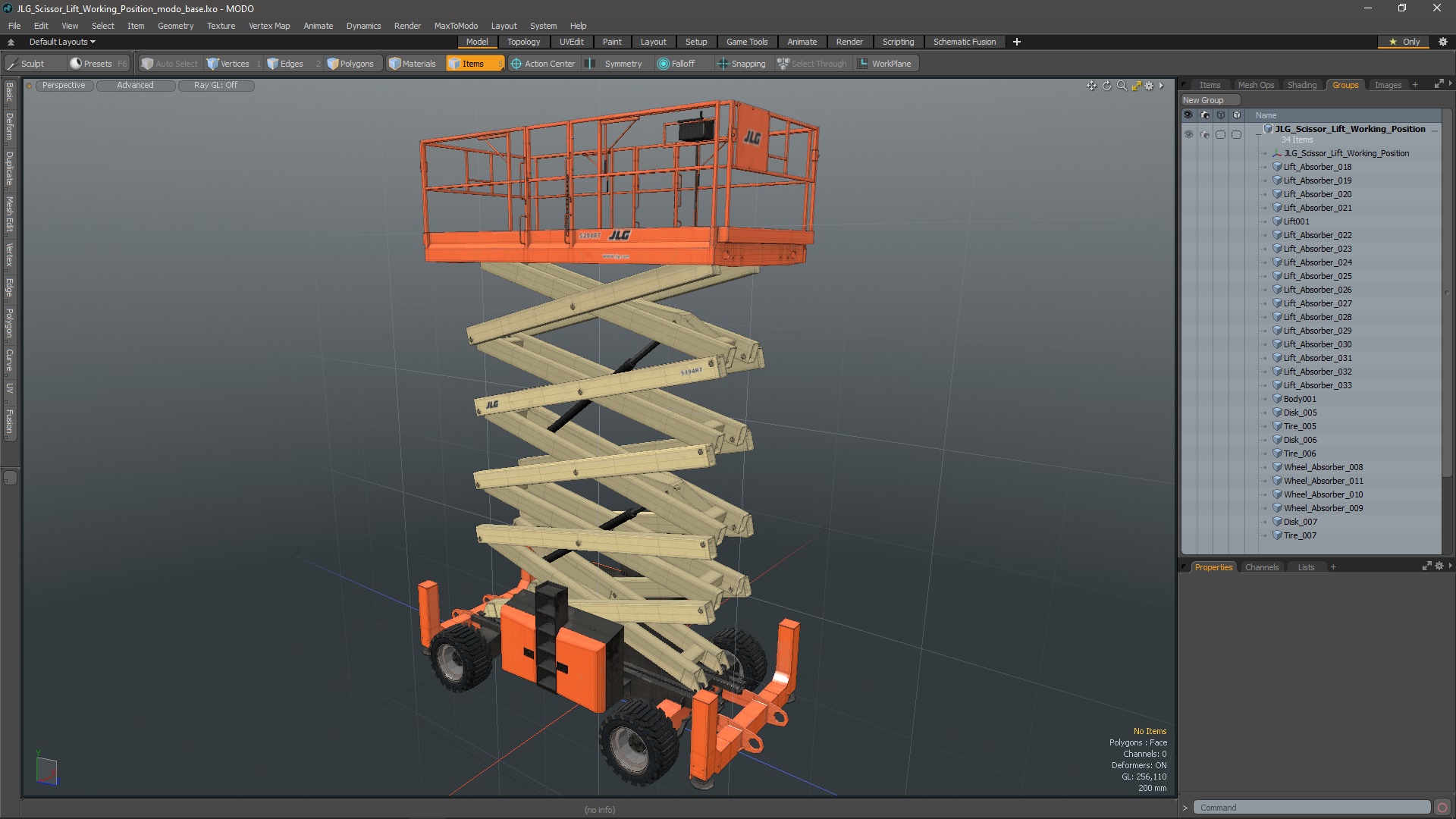 3D JLG Scissor Lift Working Position model
