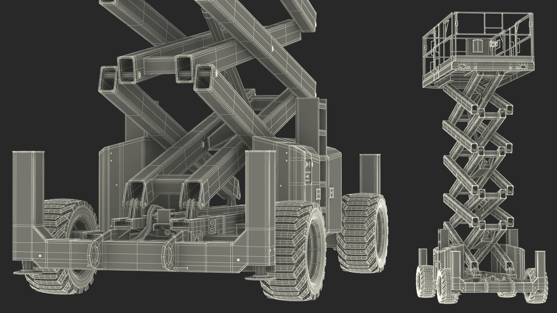 3D JLG Scissor Lift Working Position model
