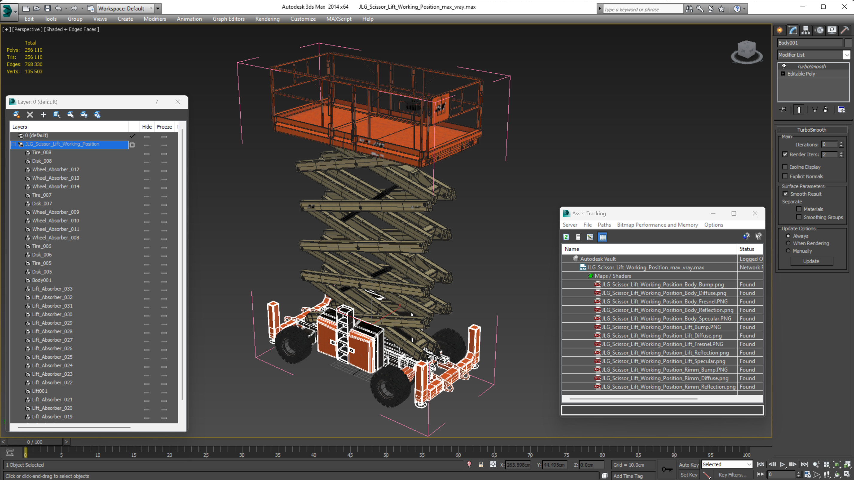 3D JLG Scissor Lift Working Position model
