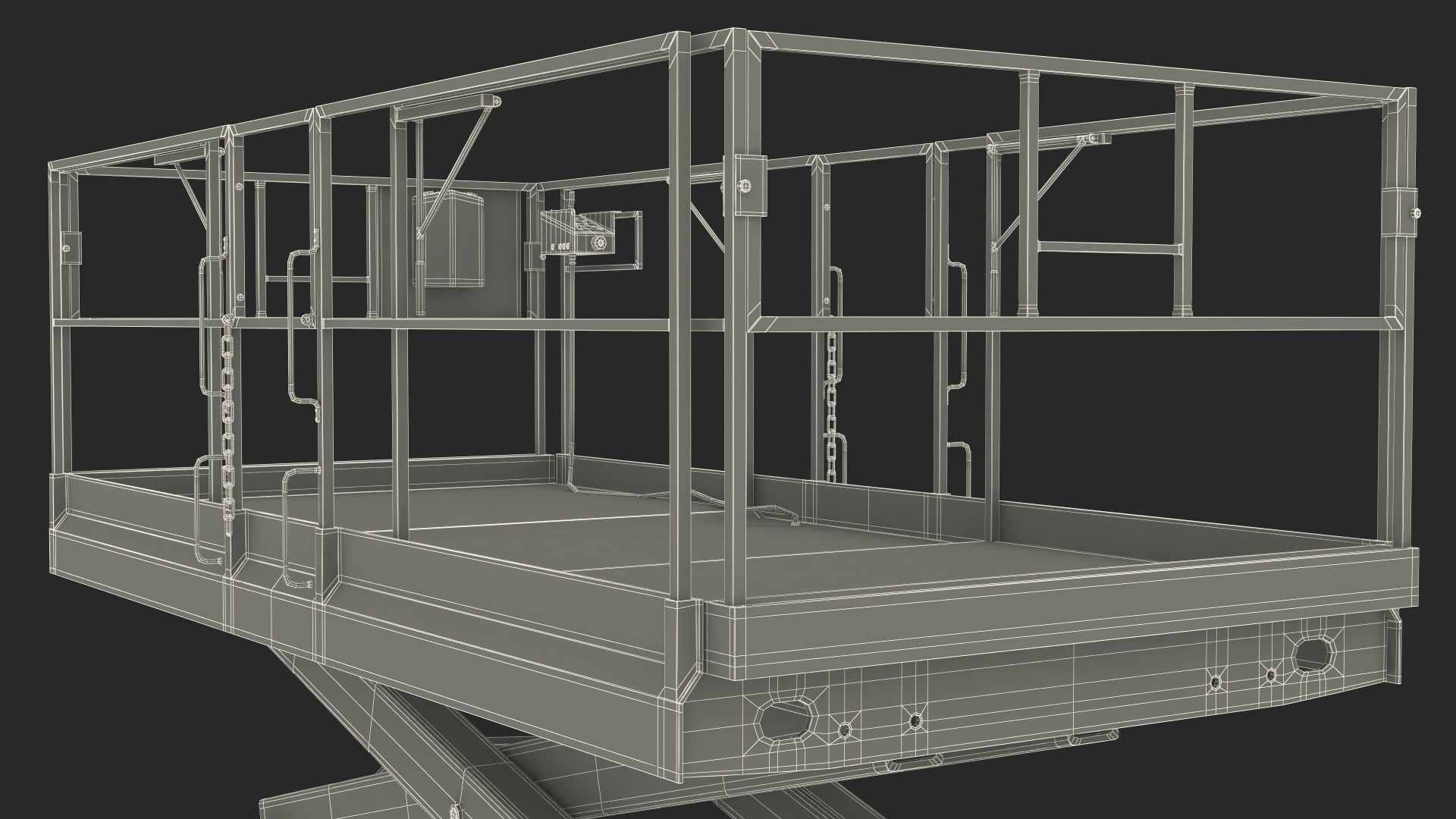 3D JLG Scissor Lift Working Position model