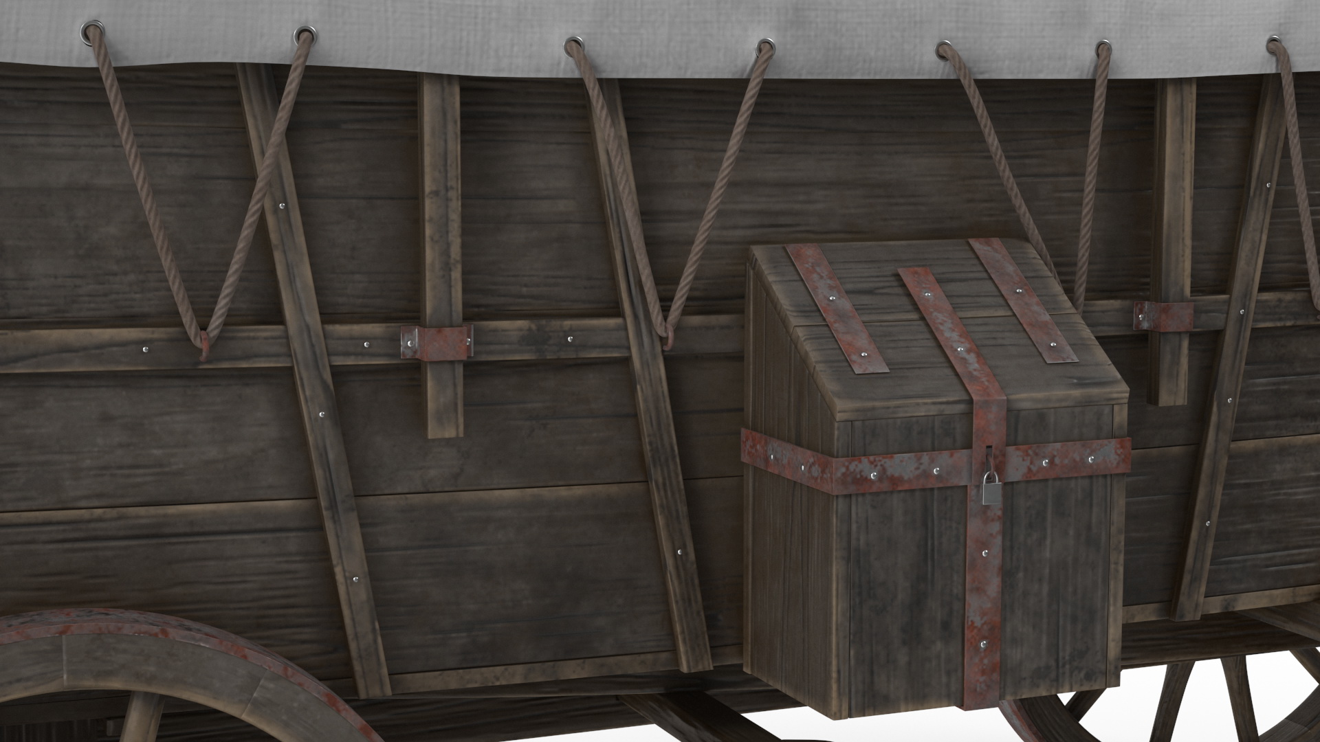 Covered Wagon Old 3D