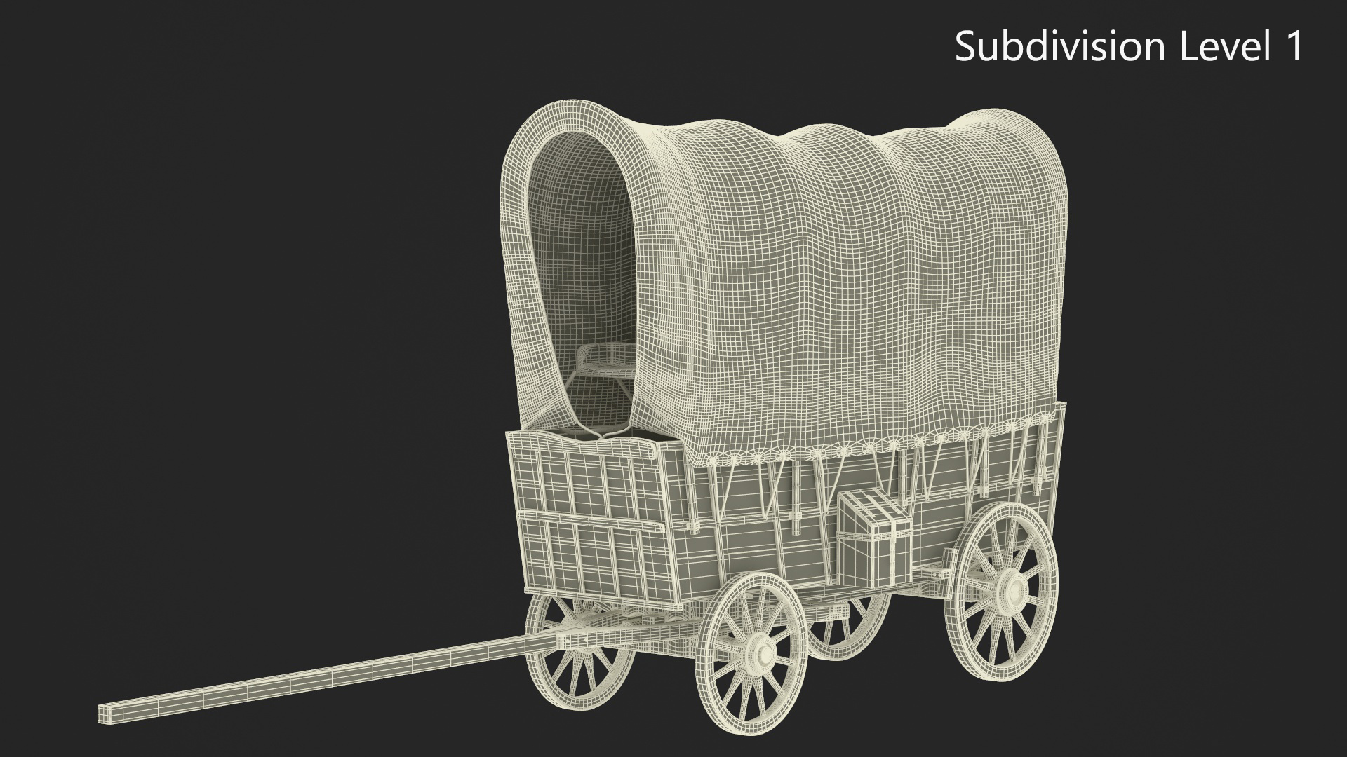 Covered Wagon Old 3D