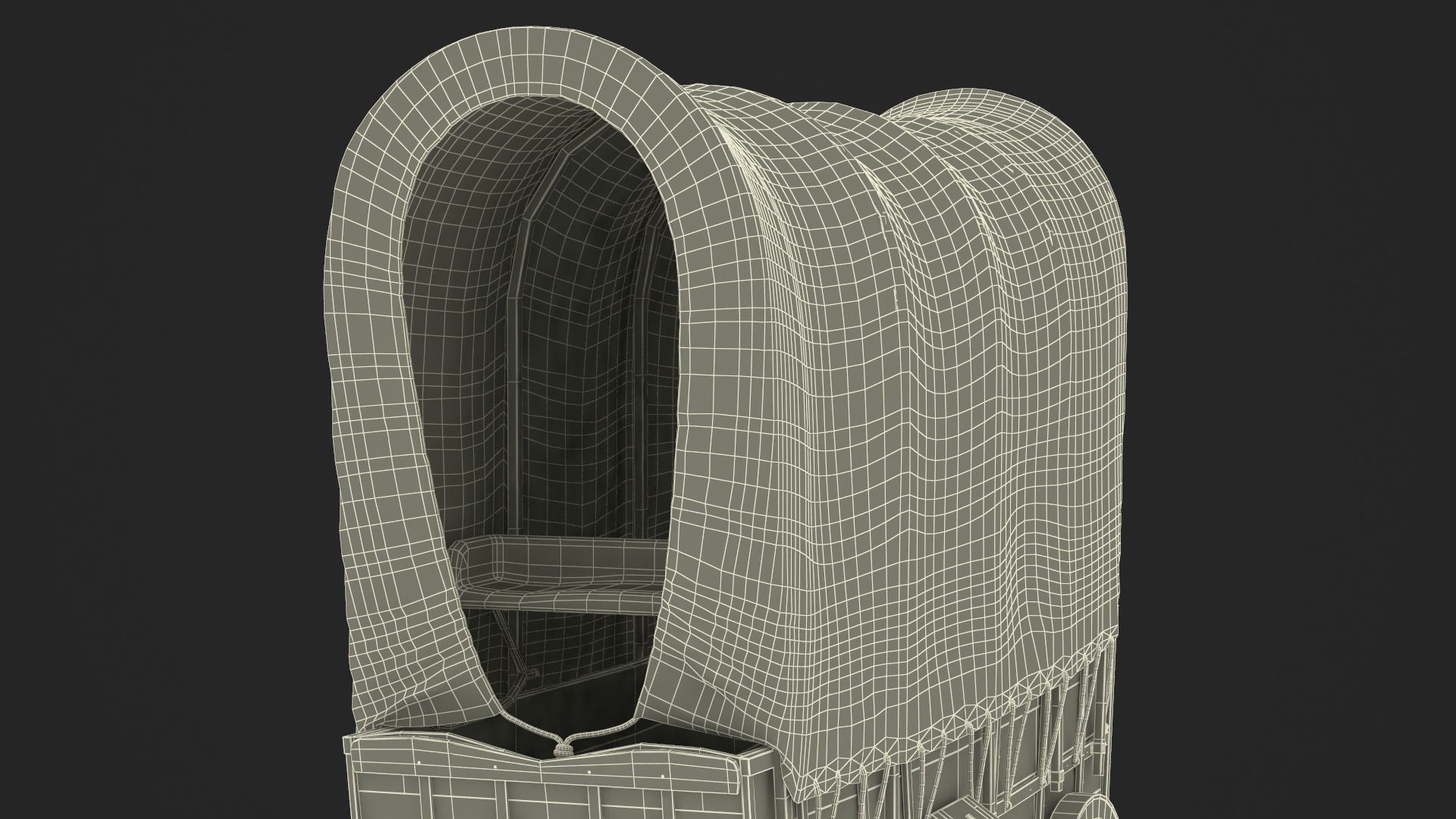 Covered Wagon Old 3D
