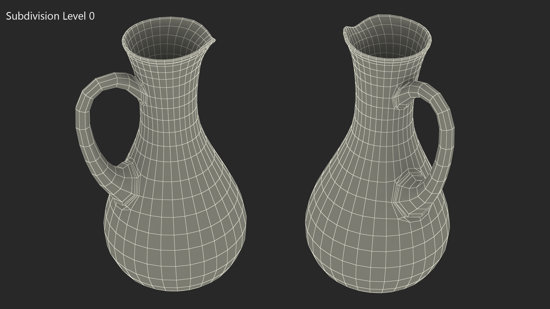 3D Glass Jug Narrow Neck