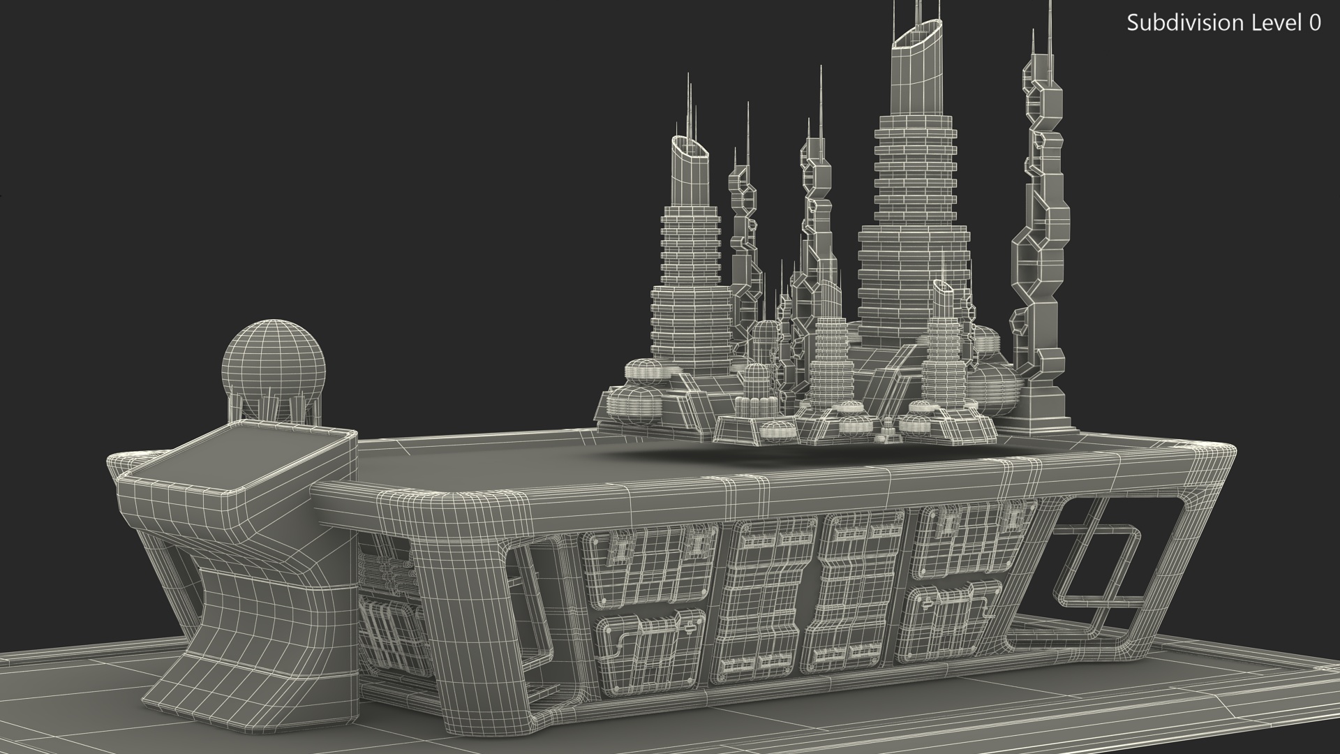 3D model Futuristic Table Red