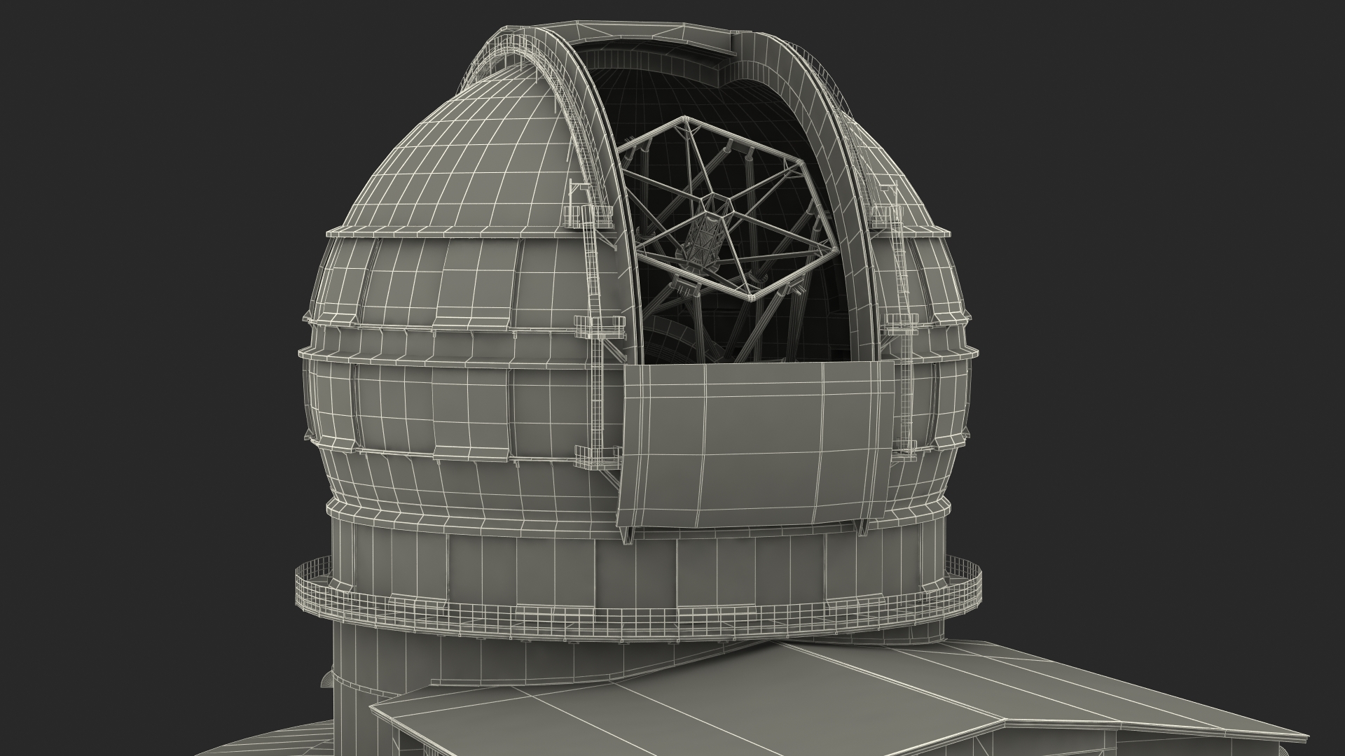 3D Gran TeCan Reflecting Telescope Rigged model