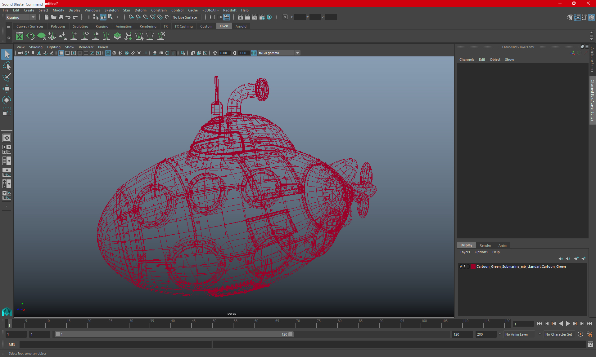 Cartoon Yellow Submarine 3D model