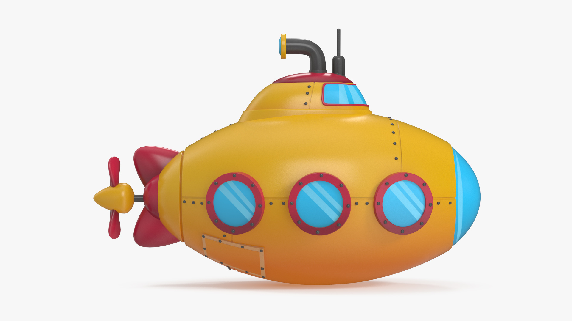 Cartoon Yellow Submarine 3D model