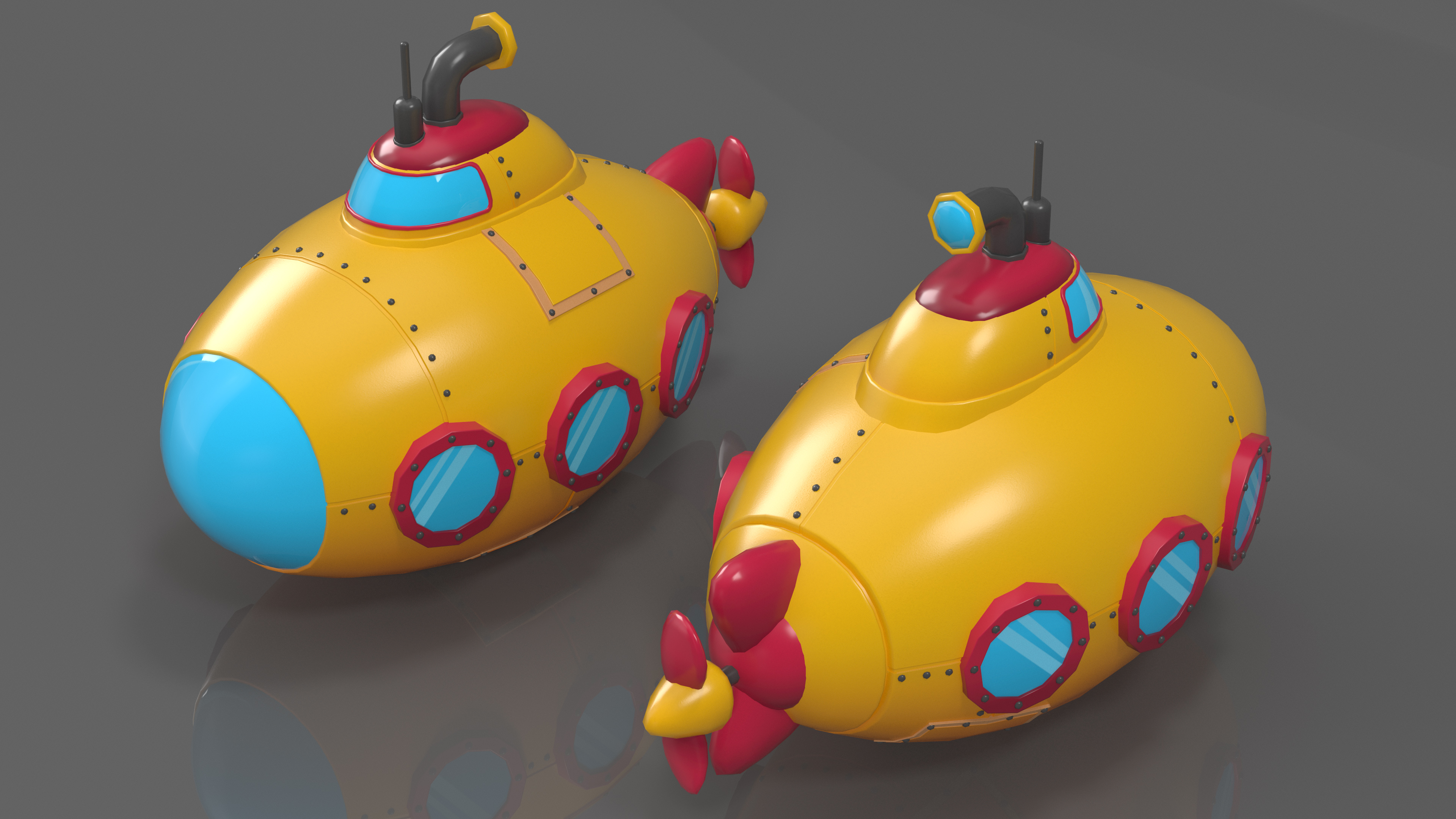 Cartoon Yellow Submarine 3D model