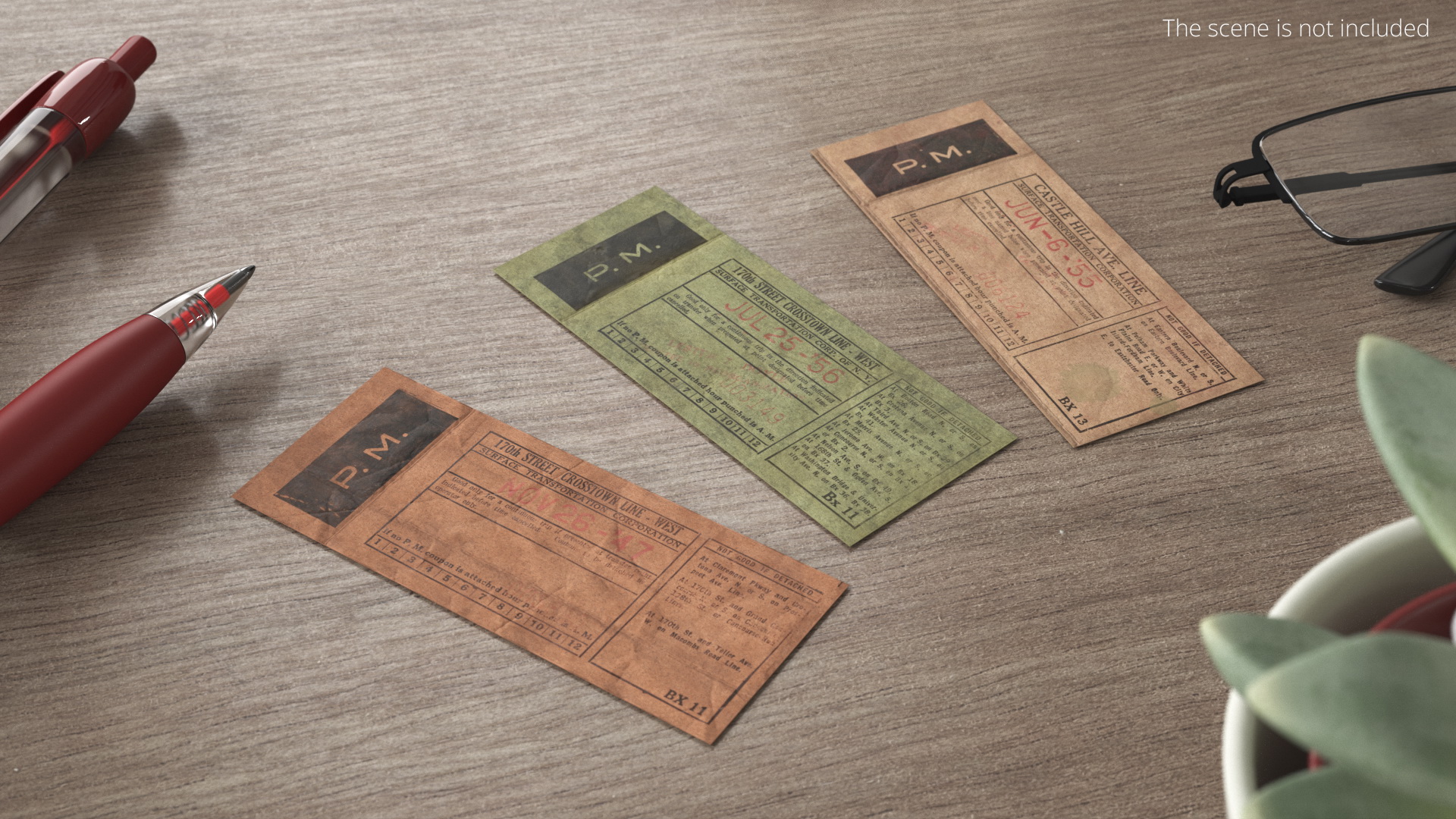 Vintage New York Transit Transfer Tickets Tan - view 3