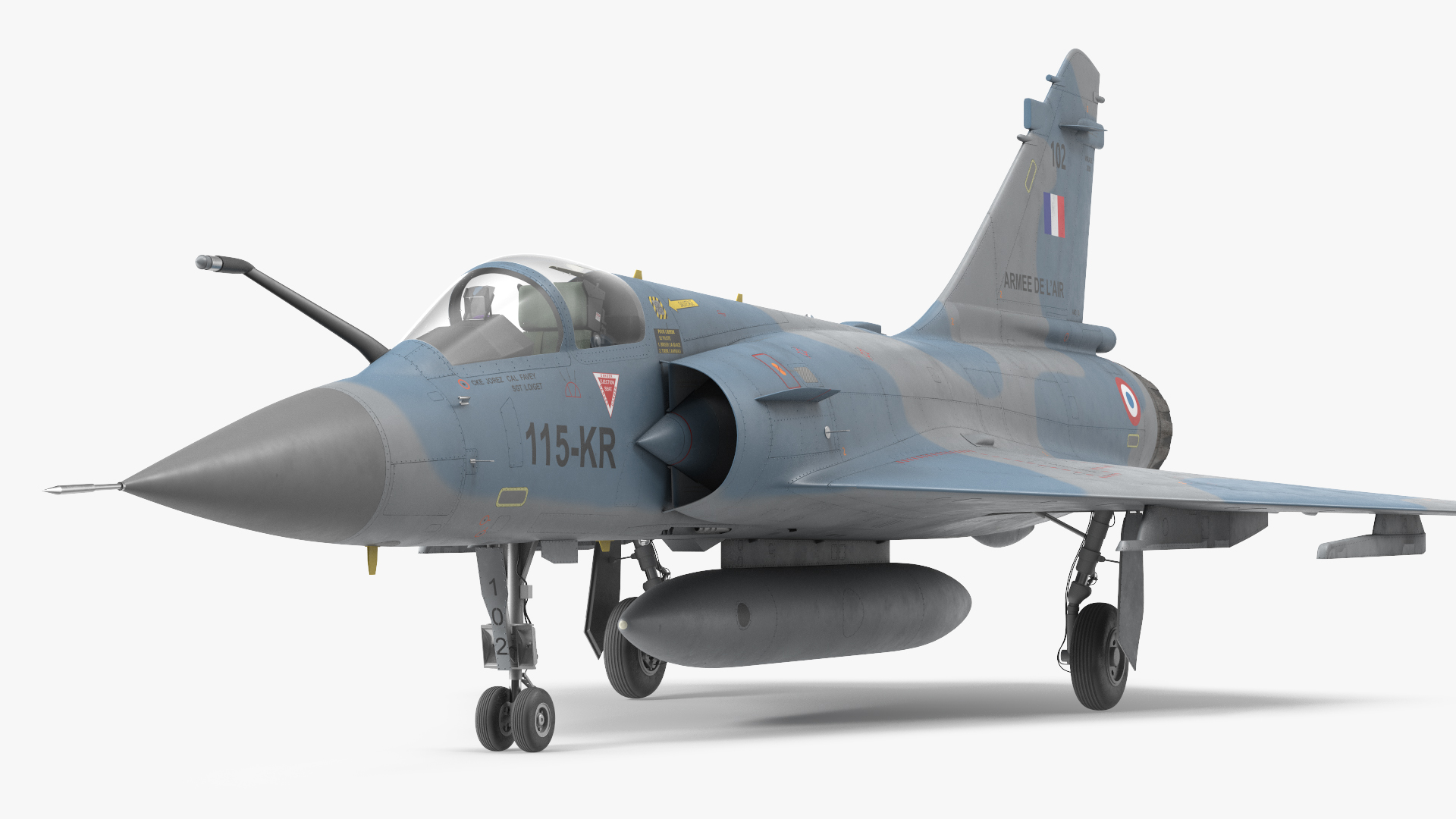 3D French Air Force Mirage 2000C Multi Role Fighter model