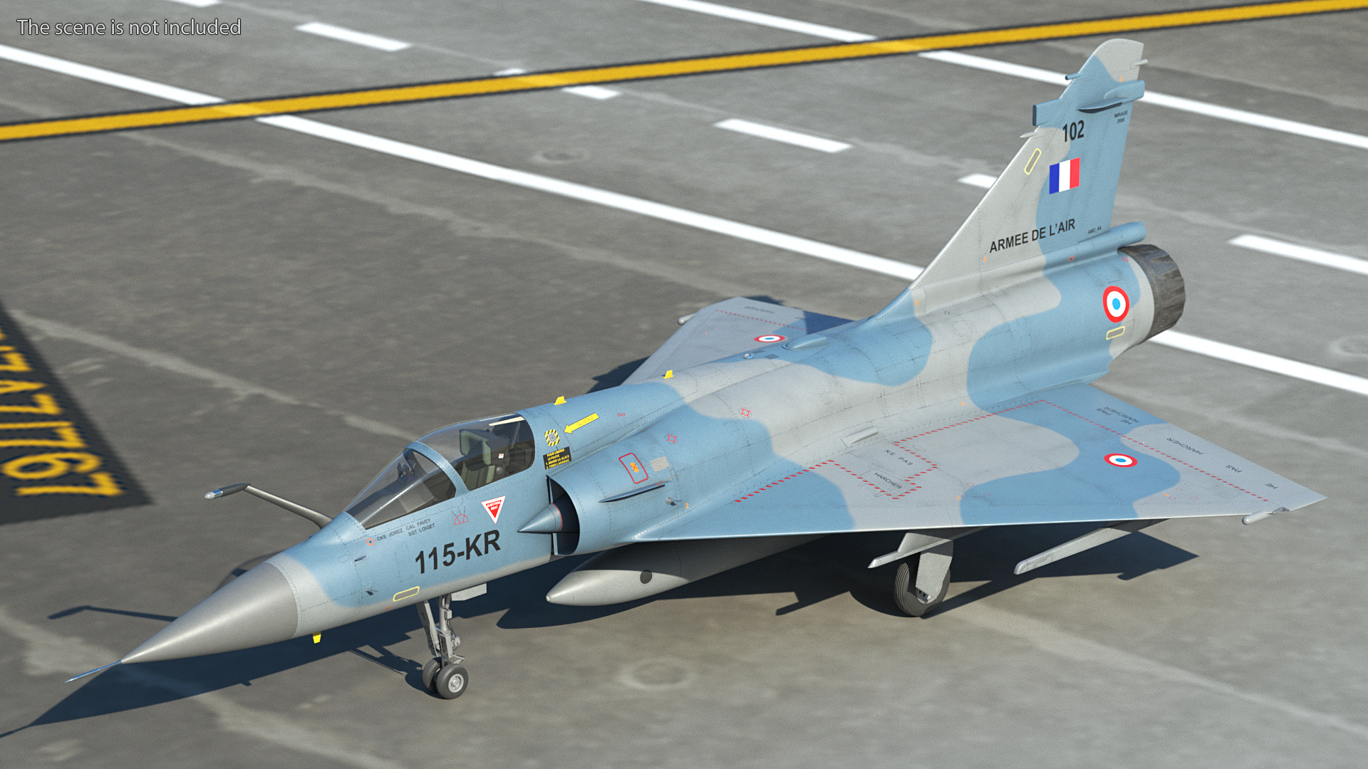 3D French Air Force Mirage 2000C Multi Role Fighter model