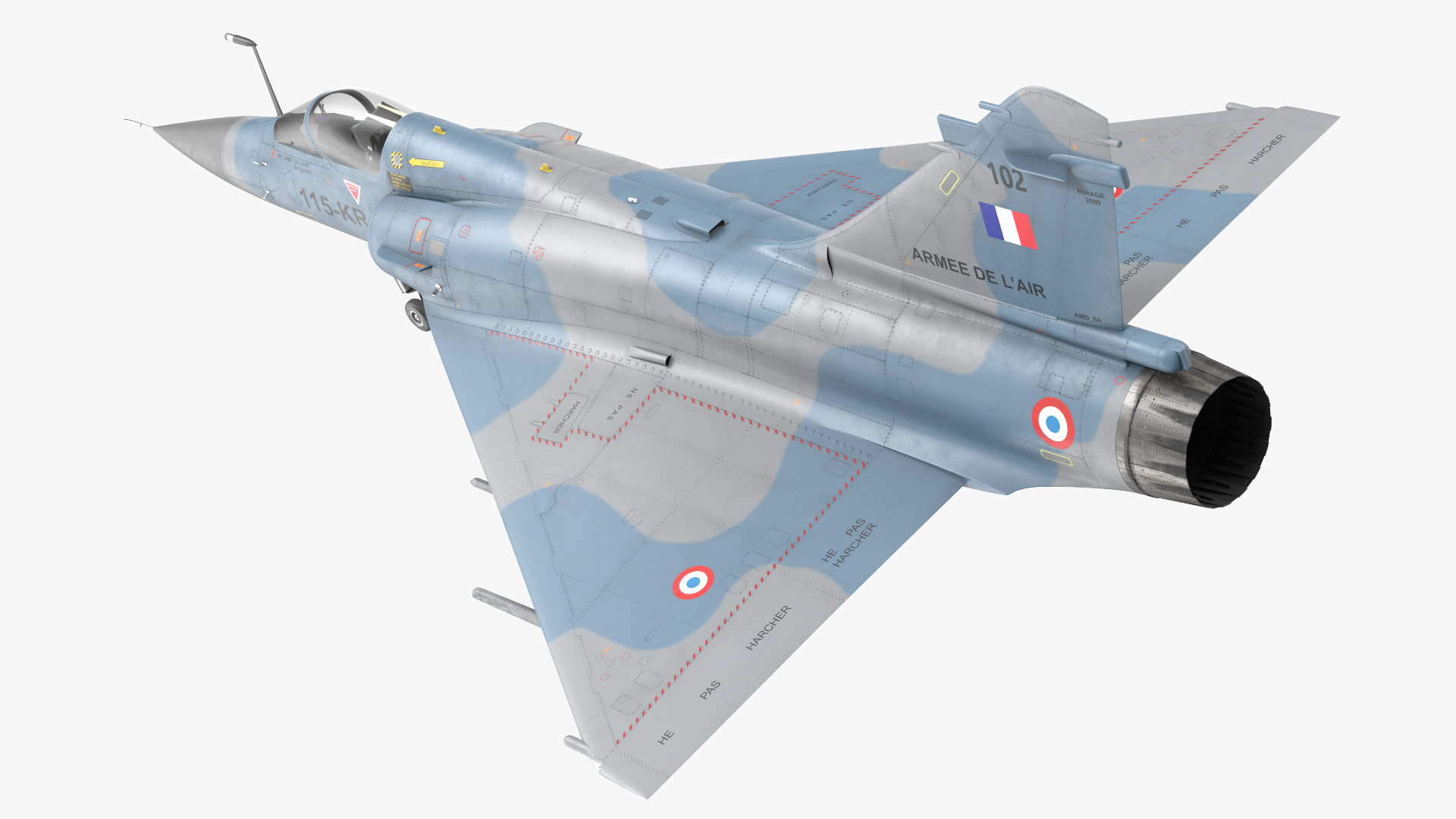 3D French Air Force Mirage 2000C Multi Role Fighter model