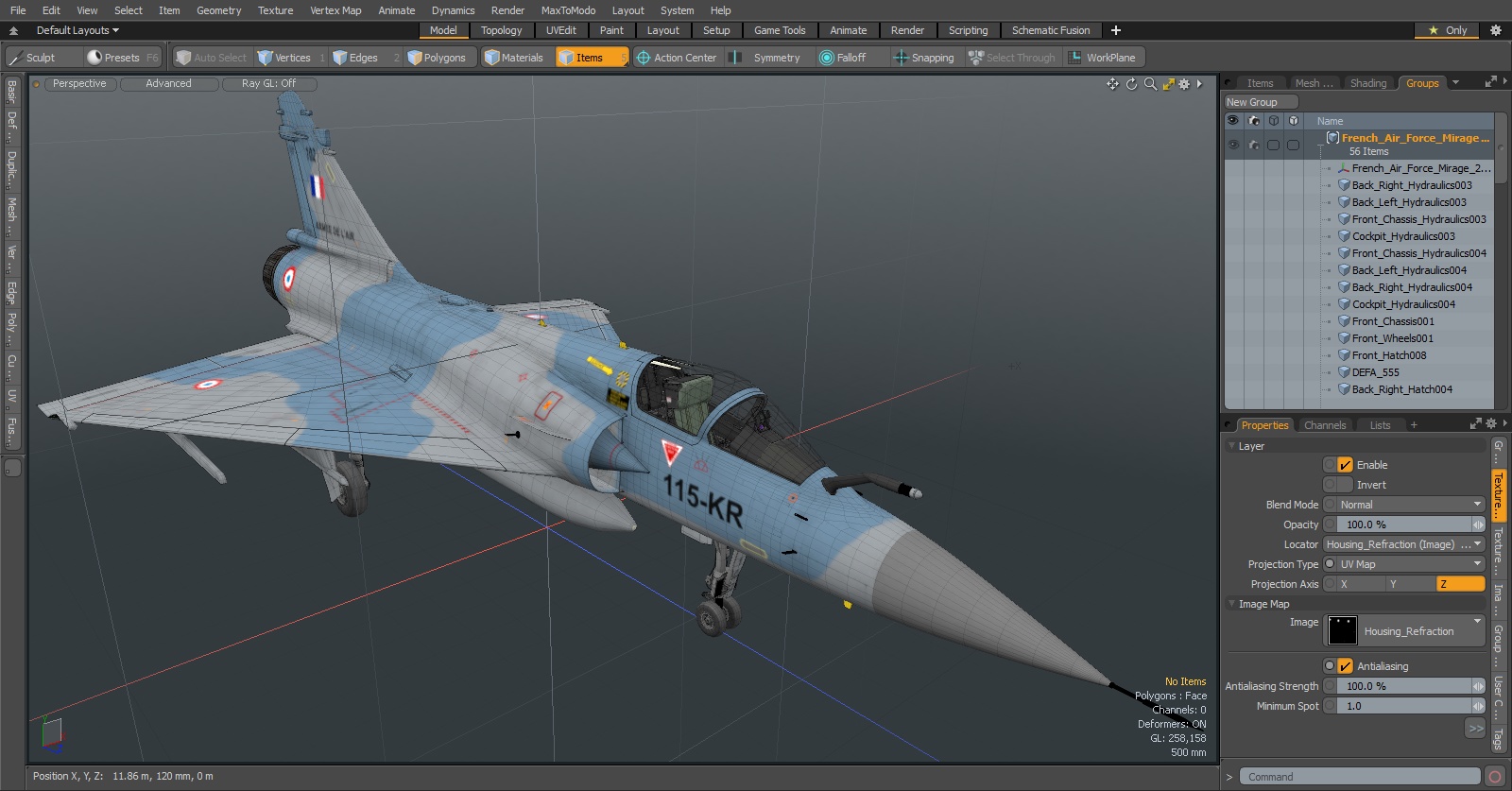 3D French Air Force Mirage 2000C Multi Role Fighter model