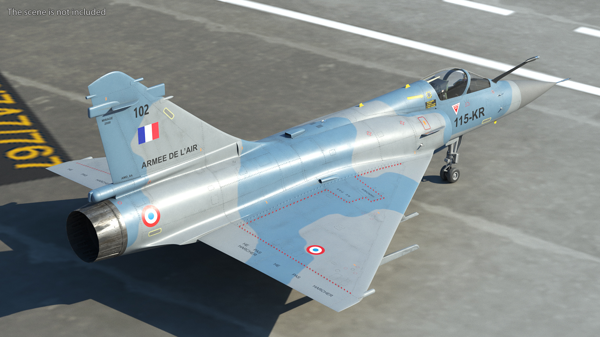 3D French Air Force Mirage 2000C Multi Role Fighter model