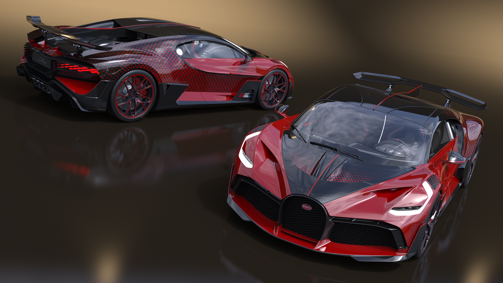 3D Bugatti Divo Lady Bug Rigged model